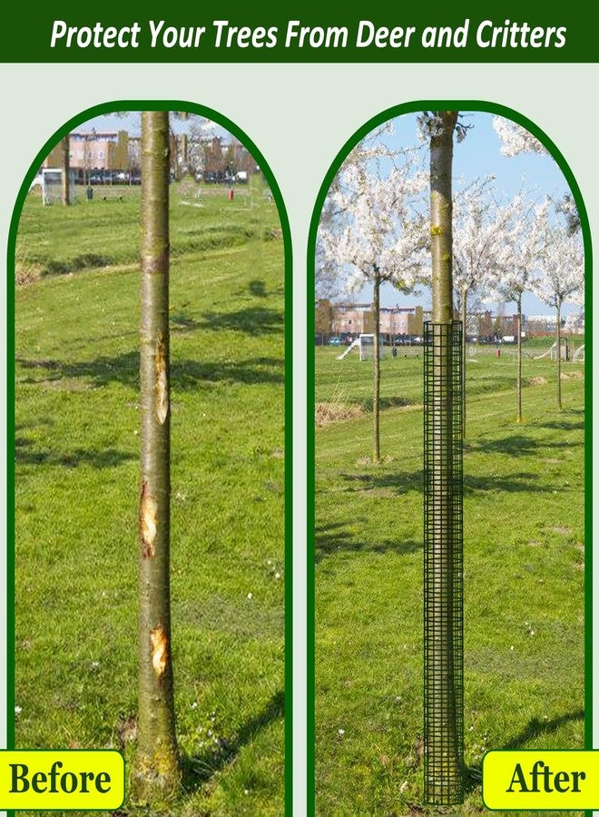 chicarry 48" Metal Tree Trunk Protector, 4 Pack Mesh Tree Guards Tree Protectors with Zip Ties, Stakes, ExpandableTree Trunk Protector Guard, Tree Protectors from Deer, Mower, Animals(48",4 Pack) - Image 3